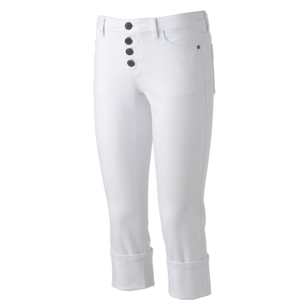 Simply Vera Wang Mid Rise Button Fly Capri Jeans